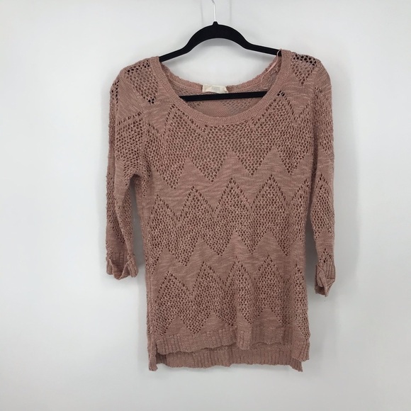 Pink Republic Open Knit Pink Sweater Size M - Picture 3 of 5